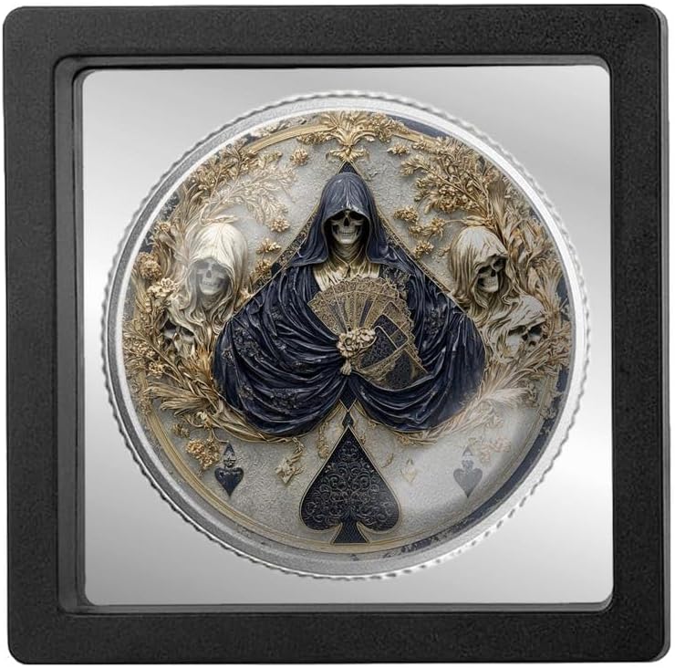 Death Card Design Sobriety Coin | Personalized AA NA Recovery Token | Custom Name Sobriety Date | Gold or Silver | Sobriety Chip Gift (Gold)