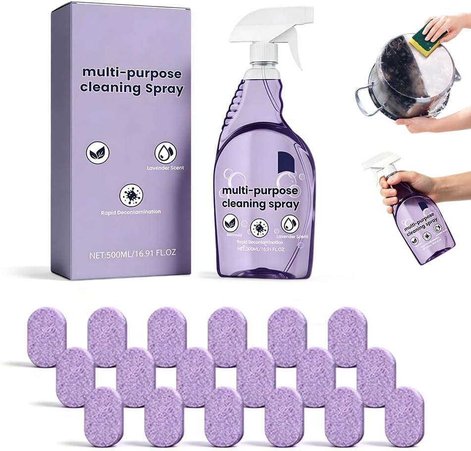 Eadwe Spray Oven Cleaner, 2026 New All-Purpose Spray Cleaner with Concentrated Cleaning Tablets, Multi-Surface Cleaning Spray for Oven, Grill, Kitchen, Bathroom and Home (1 Bottle+18 Pcs)