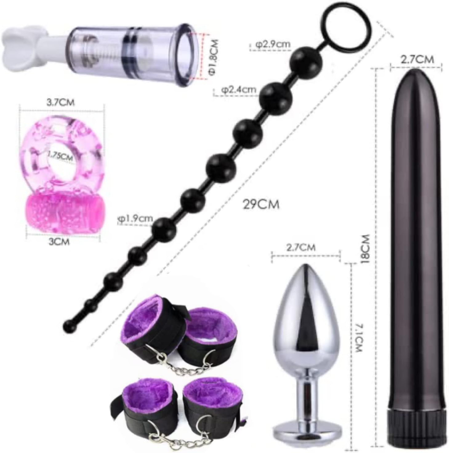 BDSM Restraints Sex Toys 25pc Bondage Restraints Set Fetish Bed Restraints Kits for Beginners,Gang Ball Play, Vibrators Massagers, Bondage kit for Couples Sex