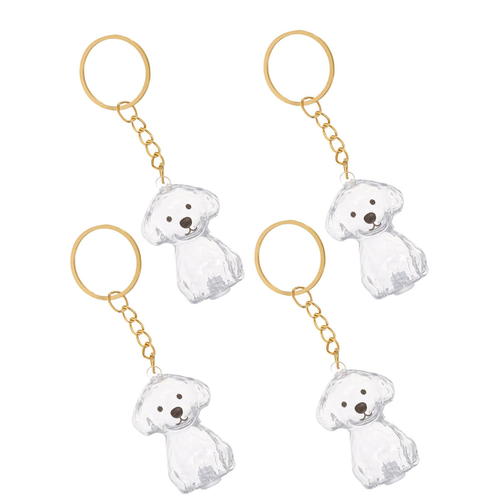 KICHOUSE Dog Hair Keychain Pet Memorial Refillable Hair Keeper 4Pcs