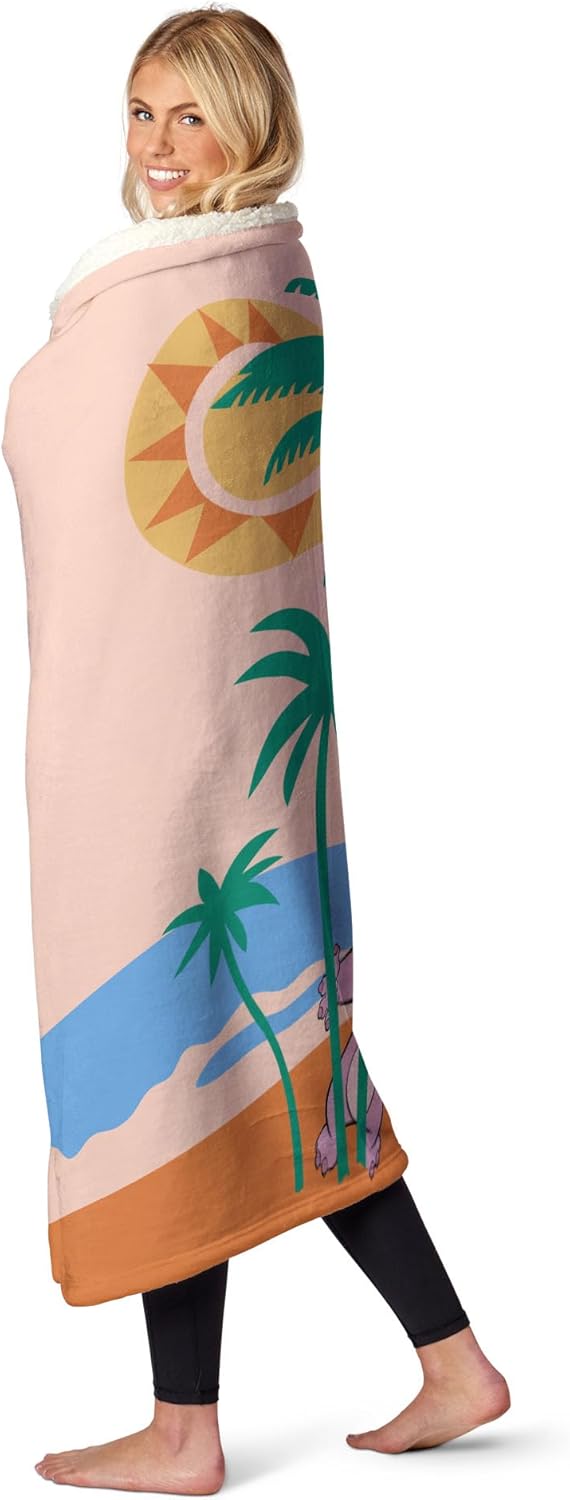 Northwest Lilo and Stitch Silk Touch Sherpa Throw Blanket, 50" x 60", Angel Beach