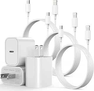 iPhone Charger Fast Charging - [Apple MFi Certified] 3 Pack 20W PD USB C Wall Charger Block Adapter with 6FT Fast Charging Cable Compatible with iPhone 14/14Pro Max/13/13 Pro/12/11/XS/XR/X/8/iPad
