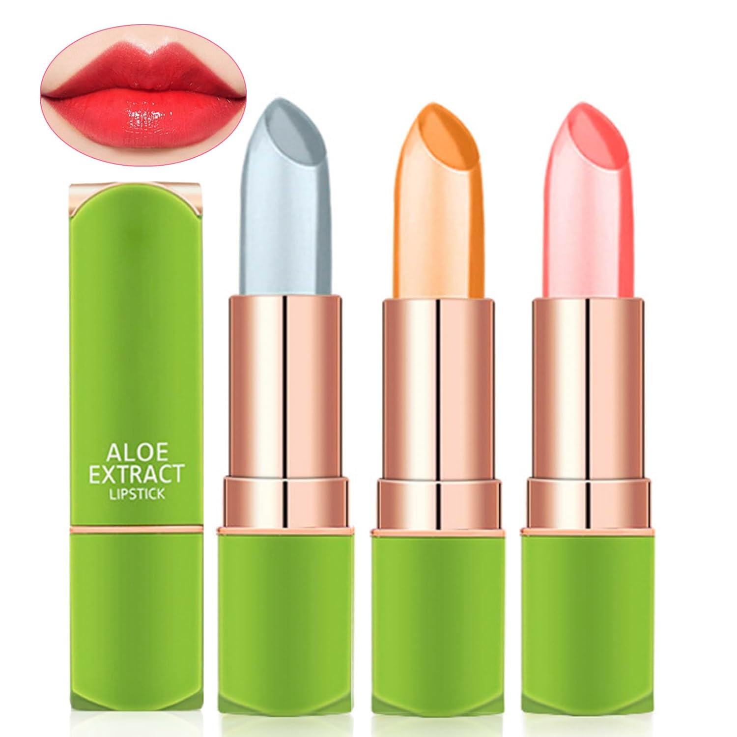 Aloe Vera Lipstick Lip Moisturizer Long Lasting Nutritious Lip Balm Magic Temperature Color Change Lip Gloss 235