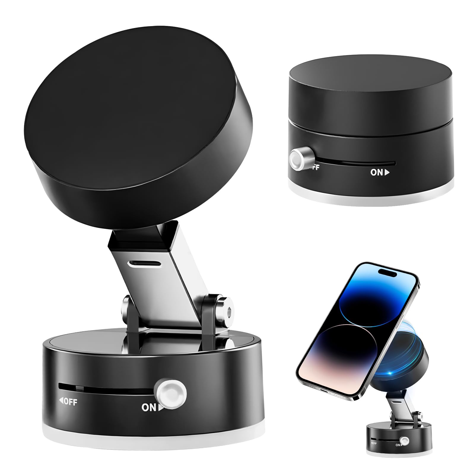 Vacuum Magnetic Suction Phone Holder 2025 New Foldable Extendable Car Mount Adjustable Vacuum Magnetic Cell Phone Holder Stand