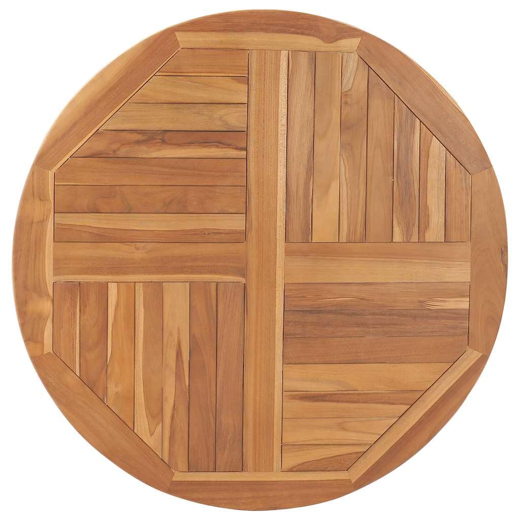 vidaXL Teak Massiv Tischplatte Massivholzplatte Holzplatte Ersatztischplatte Holz Platte für Esstisch Esszimmertisch Rund 2,5cm 90cm