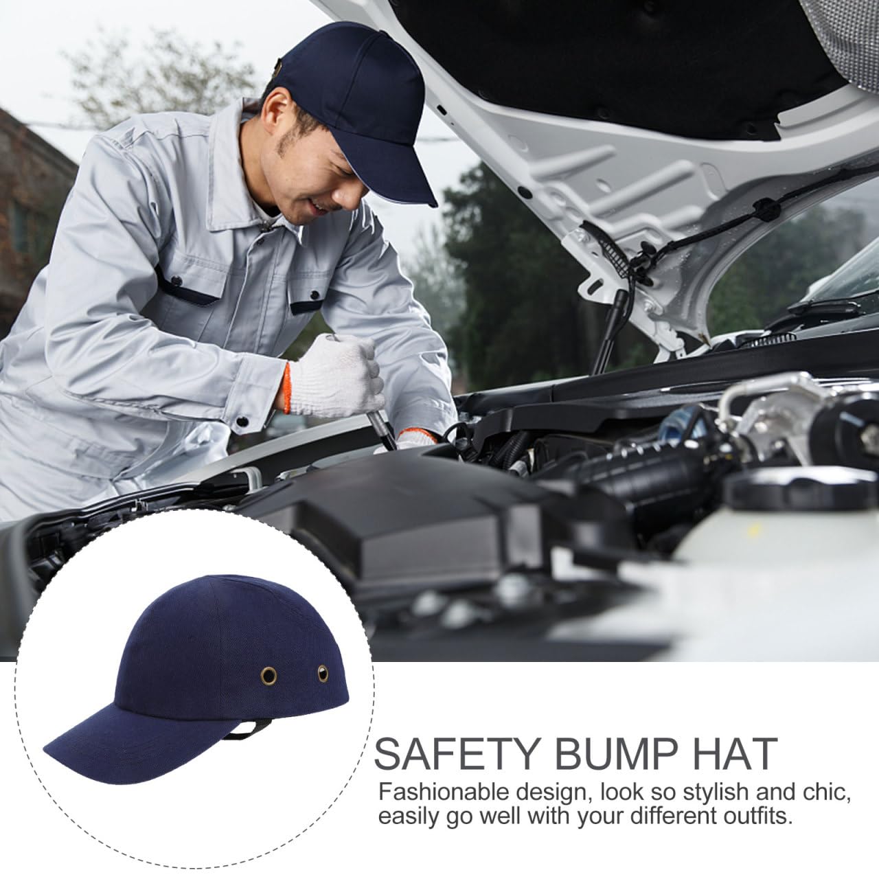 Mipcase Casquette Anti-Collision Coquée ABS + Coton Respirant – Protection Légère Contre Les Chocs pour Chantier, Skateboard et Activités Extérieures – pour Hommes et Femmes