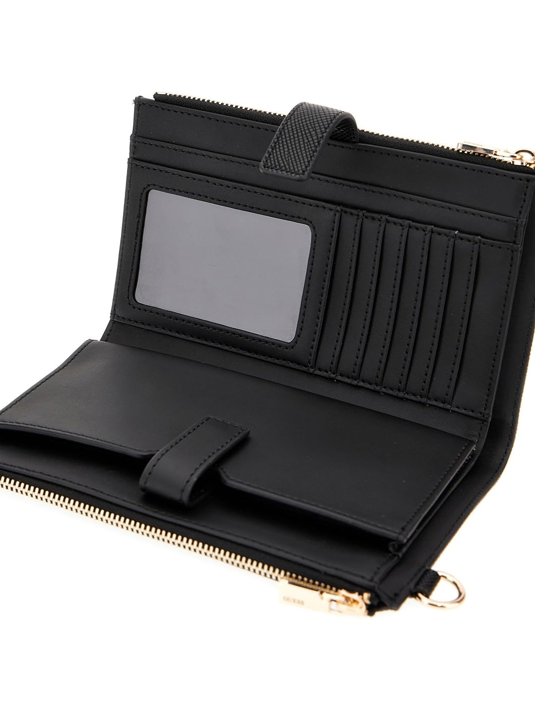 GUESS Laurel II Double Zip Organizer Wallet, Portafoglio organizzatore Donna, Nero, Talla única