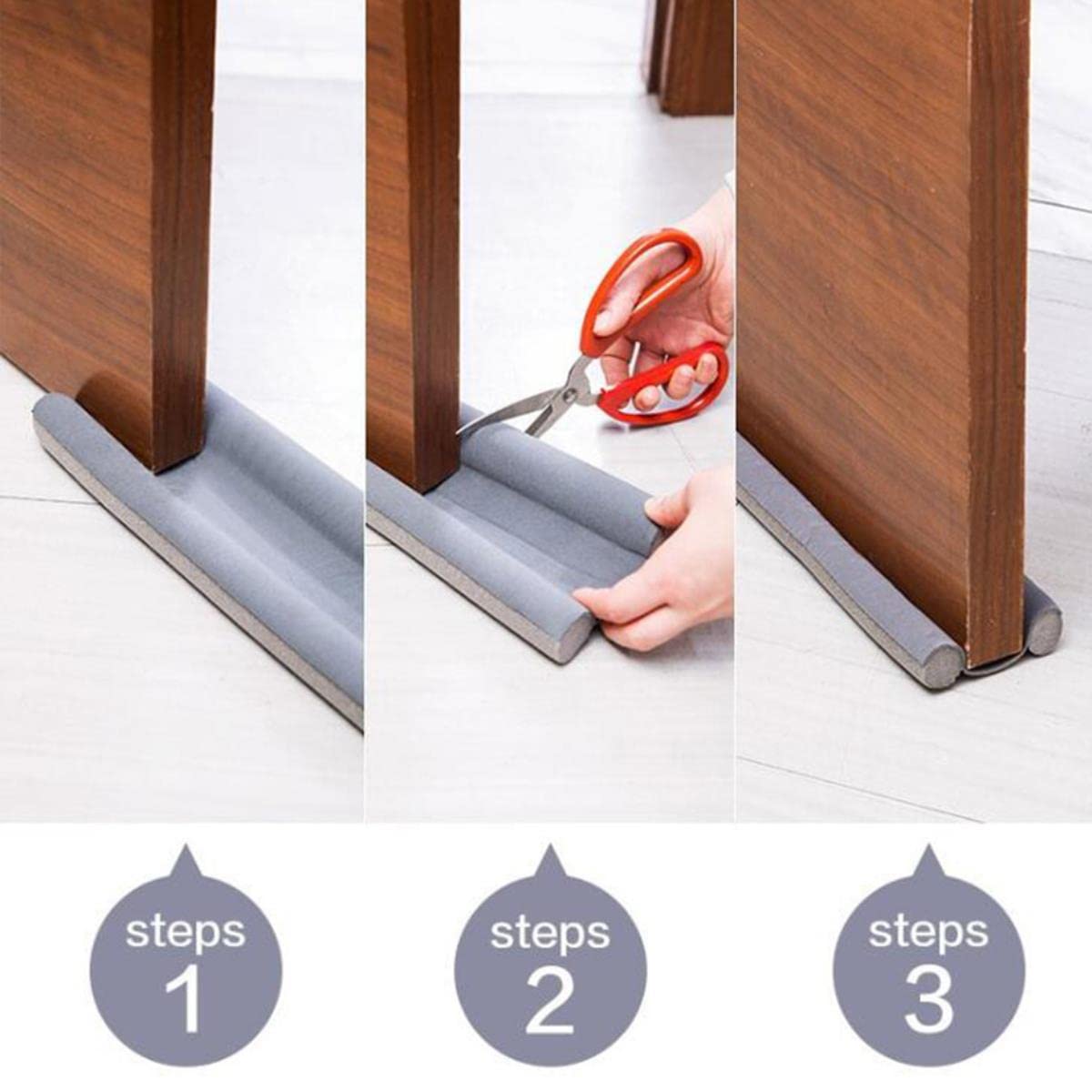 Burlete Flexible Para Puerta – Sello Anticorriente, Polvo Y Viento – Tira De Vinilo De 96 Cm