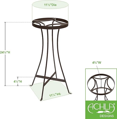 Miniatura 2 de Achla Designs Soporte para plantas Tara de 24 pulgadas de alto, grande, acabado de recubrimiento en polvo de bronce romano