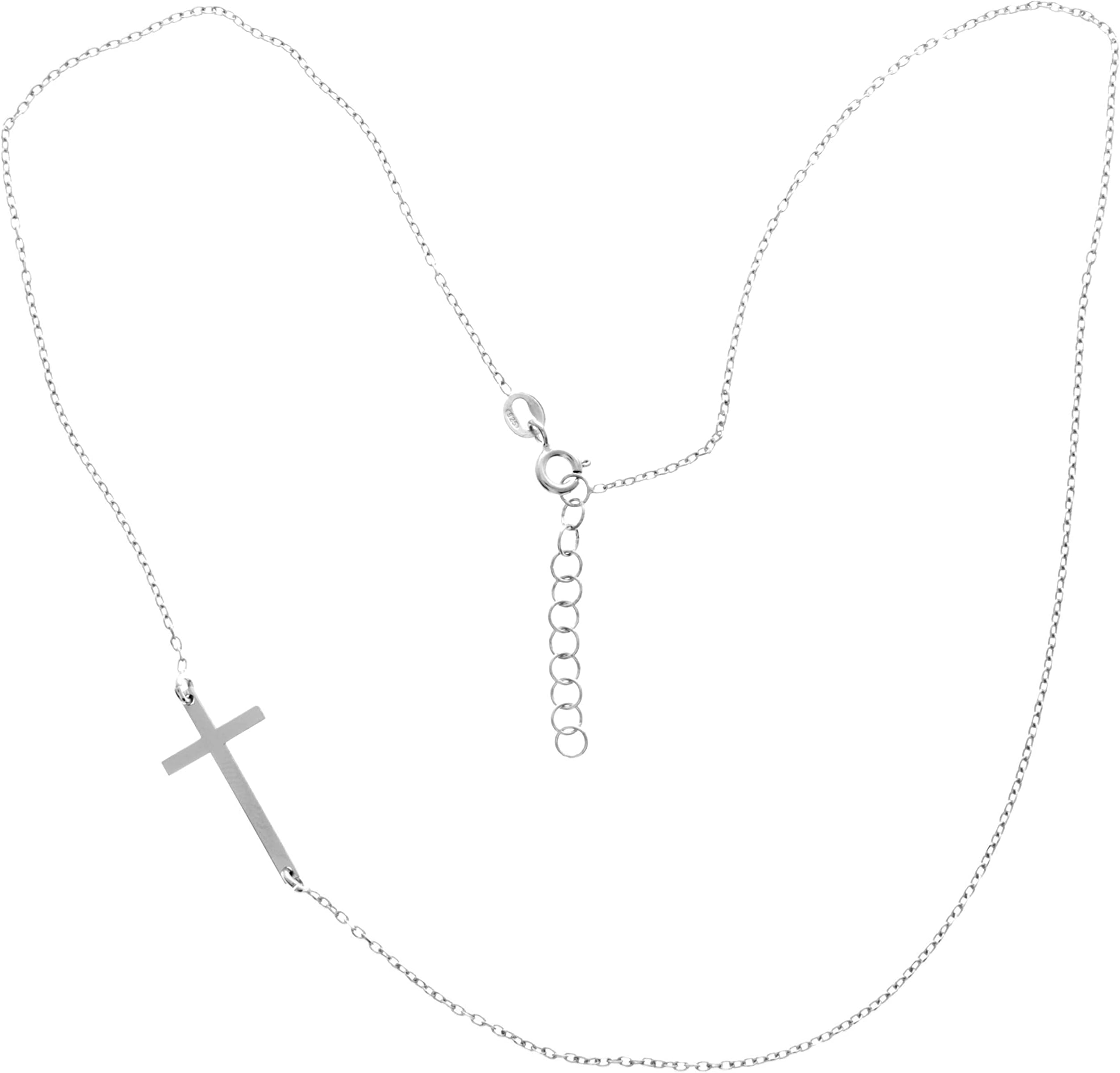SilverAmber JewelleryUK - 925 Sterling Silver Rhodium Plated Fancy Modern Necklace - Mother day Daughter Women Birthday Giftideas