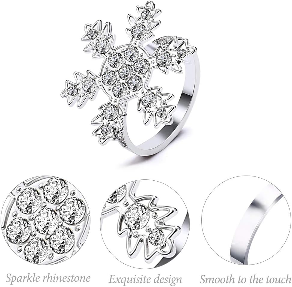Snowflake Napkin Rings Set of 6, Silver Christmas Napkin Rings Holder Bulk for Wedding Dinner Party Table Decorations or Everyday Use : Home & Kitchen