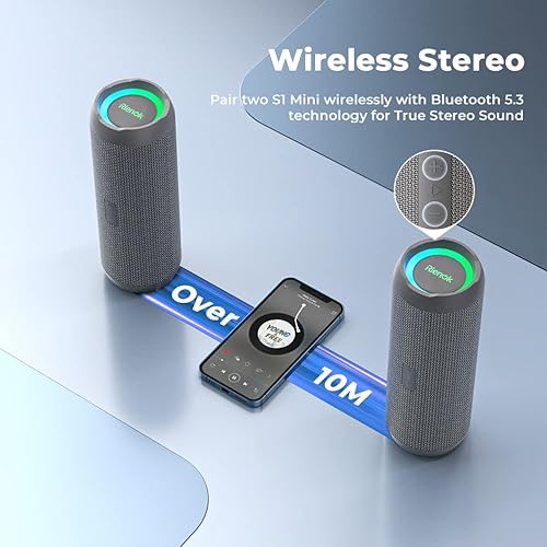 Miniatura 5 de RIENOK Altavoz Bluetooth portátil 30 W emparejamiento dual estéreo inalámbrico verdadero sonido HD IPX7 impermeable deportes al aire libre ducha