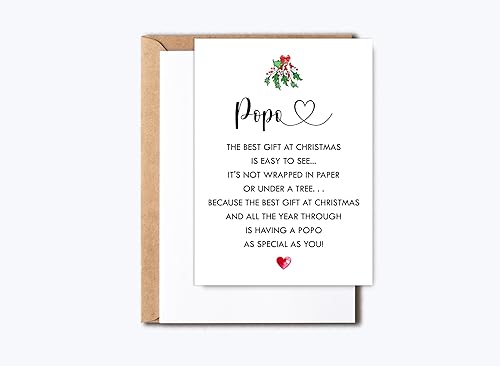 Tarjeta de Navidad para Popo  Tarjeta de Navidad para Nan Nannie Nana  Tarjeta de Navidad para papá  Regalo de Navidad de nietos  Poema de Feliz