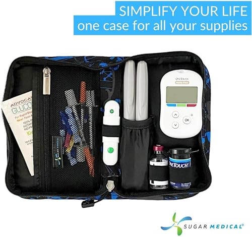Vista 15 de Sugar Medical Estuche de suministro para diabetes Bolsa de viaje para suministros médicos Organizador de medidor de glucosa Productos