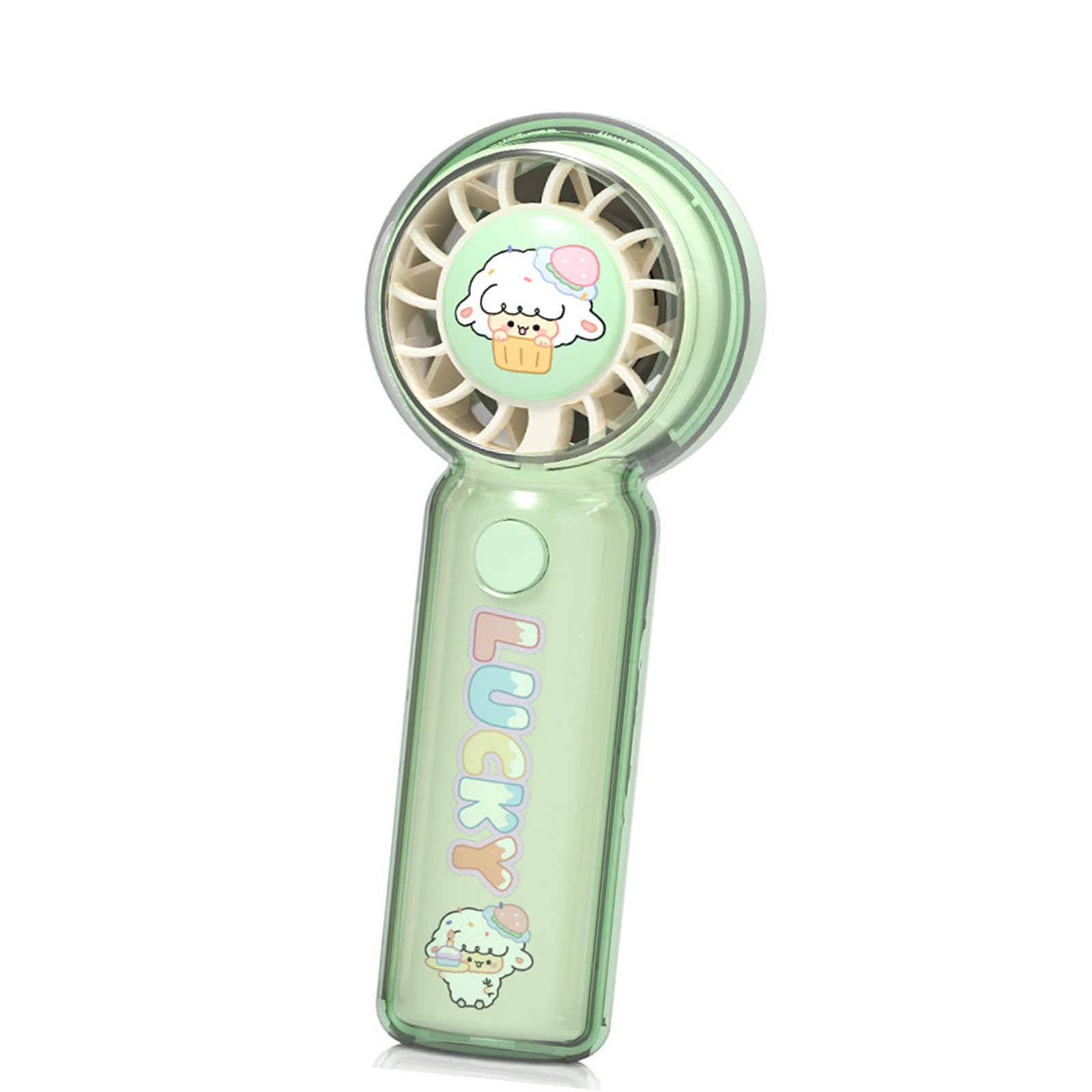 kokdid Friendly Foldable Fan Build Rechargeable Individual Camping Cooling Device Suitable for Mobile Use Cartoon Pattern