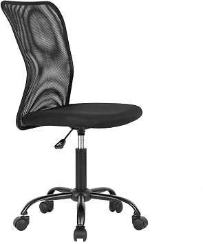 Office Mesh Ergonomic Computer Chair - Cheap, Height Adjustable, Swivel with Lumbar Support for Office, Home, School Black