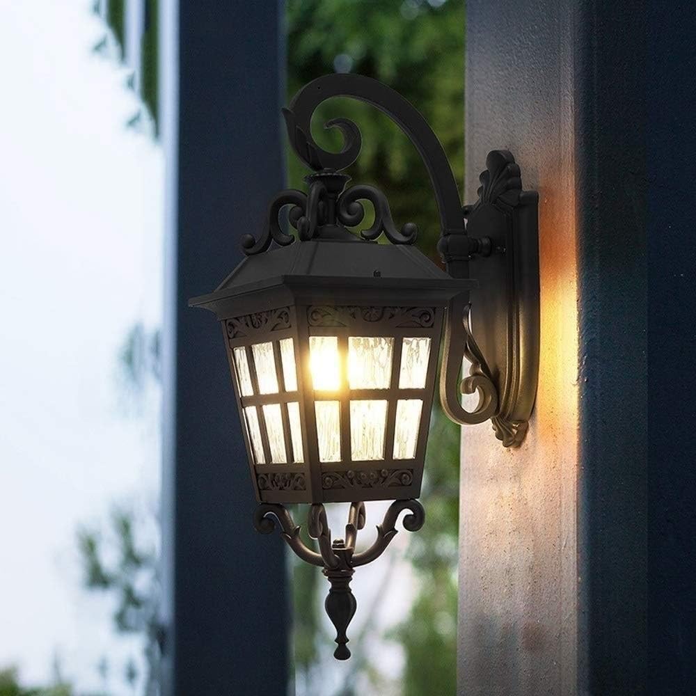 Applique murale lanterne d'extérieur industrielle vintage E27 luminaire de jardin en métal
