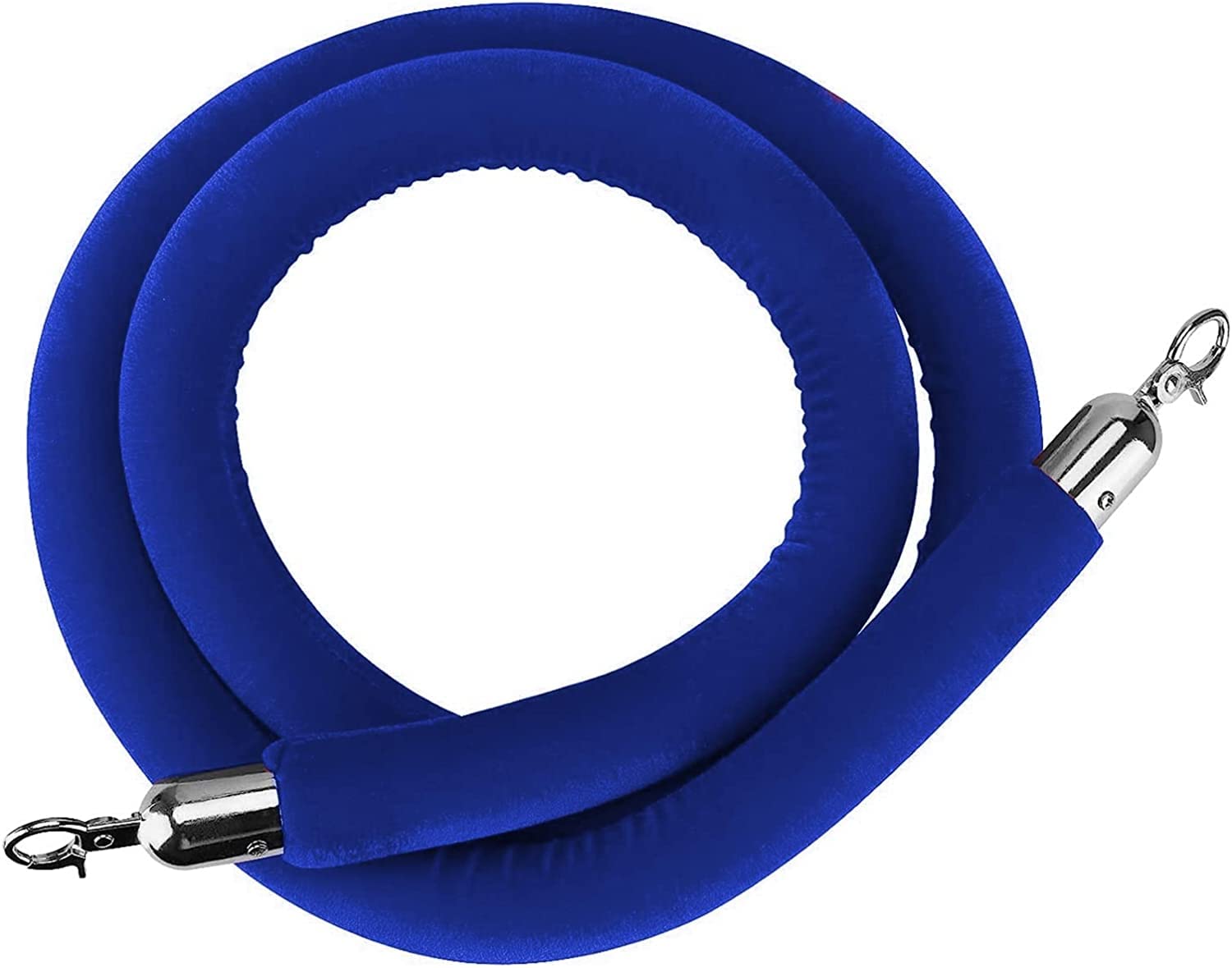 Corde de poteau tressée VIP bleue barrière de foule 2m avec crochets argentés