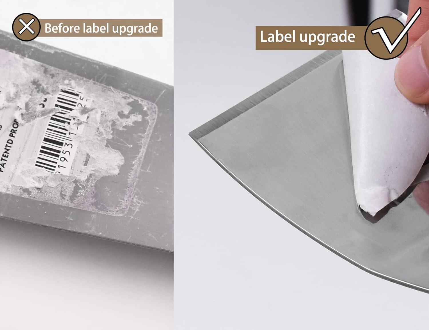 ROLLINGDOG 3 Inch Stainless Steel Paint Scraper - Bent Blade Putty Knife & Chisel Scraper for Wallpaper Removal, Floor Stripping, Carpet Trim – Ergonomic Handle with Hammer Cap
