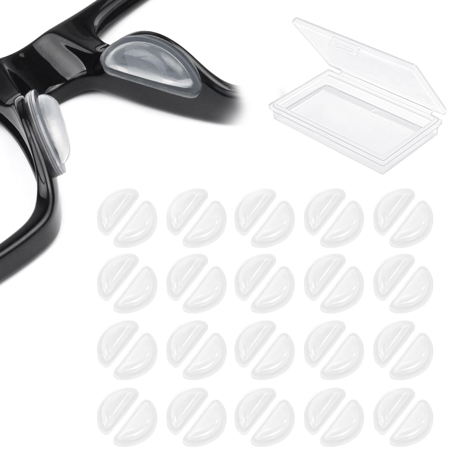 Puntali In Silicone Per Stanghette Occhiali PATIKIL - 2 Paia Antiscivolo E Morbide, Adatti Per Montature Sottili (0.9-1.2 Mm), Nero