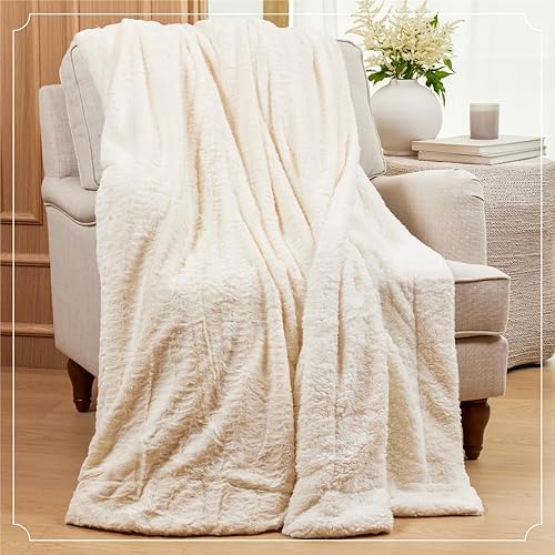 Miniatura 5 de The Connecticut Home Company - Manta reversible de felpa suave, piel sintética y sherpa, manta gruesa y cálida para cama, cómoda, lavable y