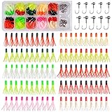 OROOTL Crappie Fishing Lures Jig Heads Kit, Soft Plastic Grub Lure Tube Bait Twisted Tail Worm Lure