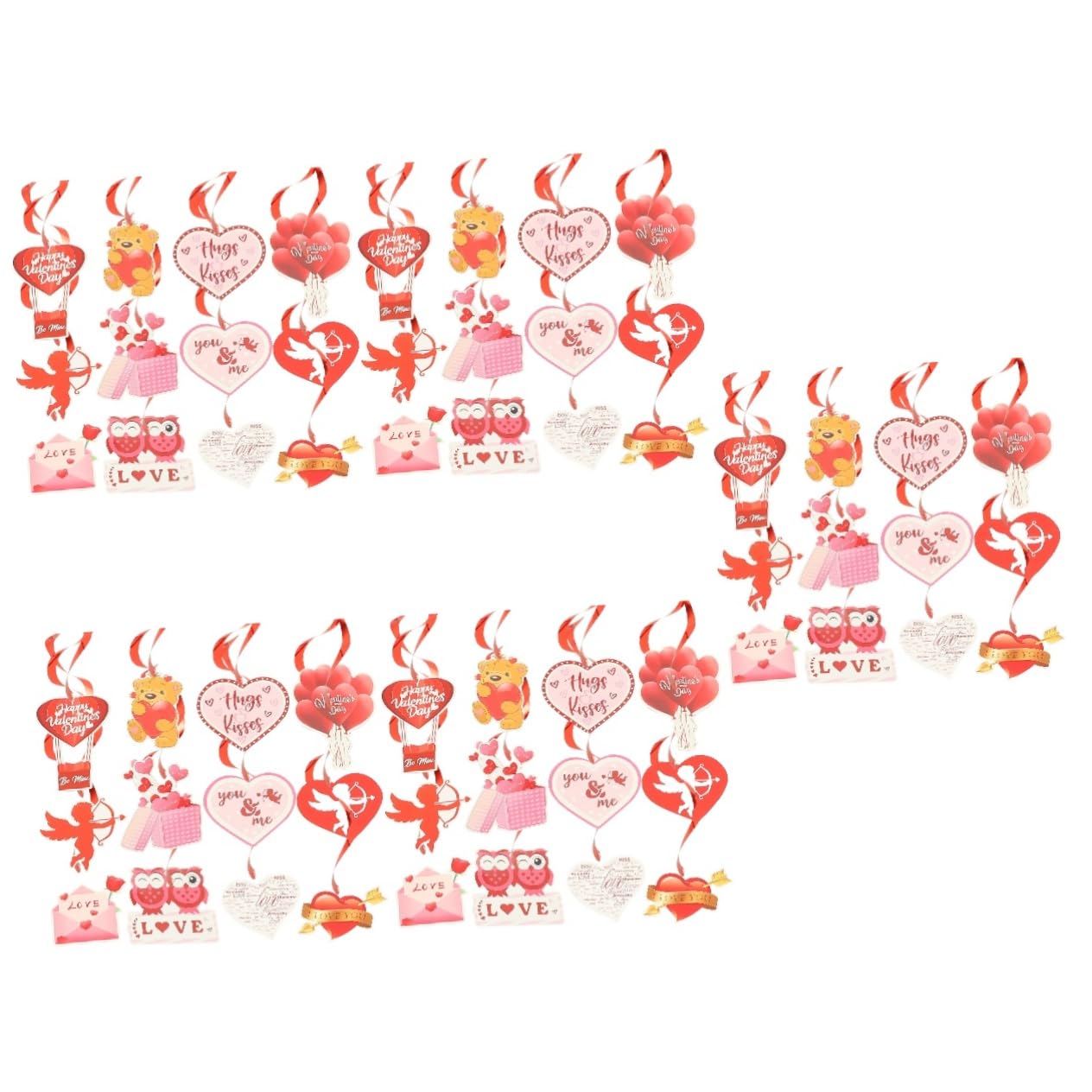 5 Sätze Valentinstag-spirale Hängend Party Valentinsgrüße Deckenverkleidung Hochzeitsdeko Wedding Decor Hochzeitsdeco Romantischer Wirbel Baum Anhänger Papier 12 Stück * 5 Ciieeo