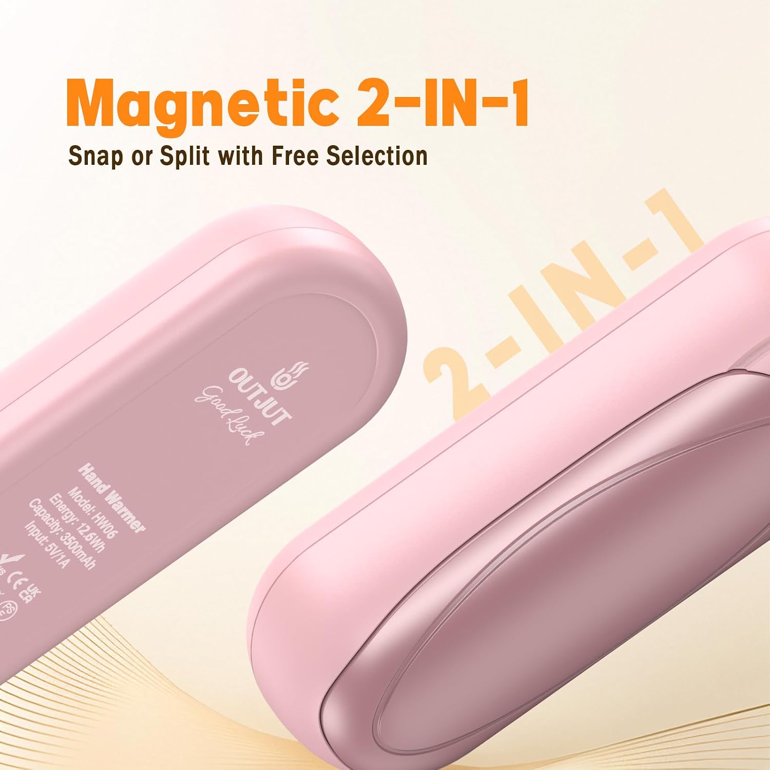 Hand Warmers Rechargeable 2 Pack, 2025 Upgraded Electric Portable Hand Warmers 7000mAh Electric Portable Pocket Heater with 3 Levels Warmth, Gift for Women Men
