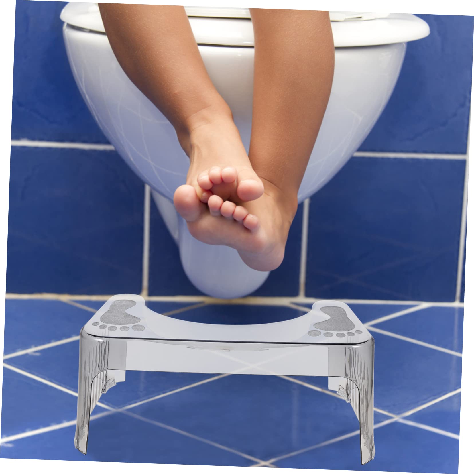 Milisten Sgabello Bagno in Plastica Antiscivolo Grande Capacità di Carico senza Sbavature, Rialzo Pratico per Wc e Aiuto per Bambini in Casa