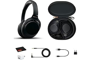 Sony WH-1000XM4 Wireless Noise Canceling Overhead Headphones (Black) w/ USB Adapter &...