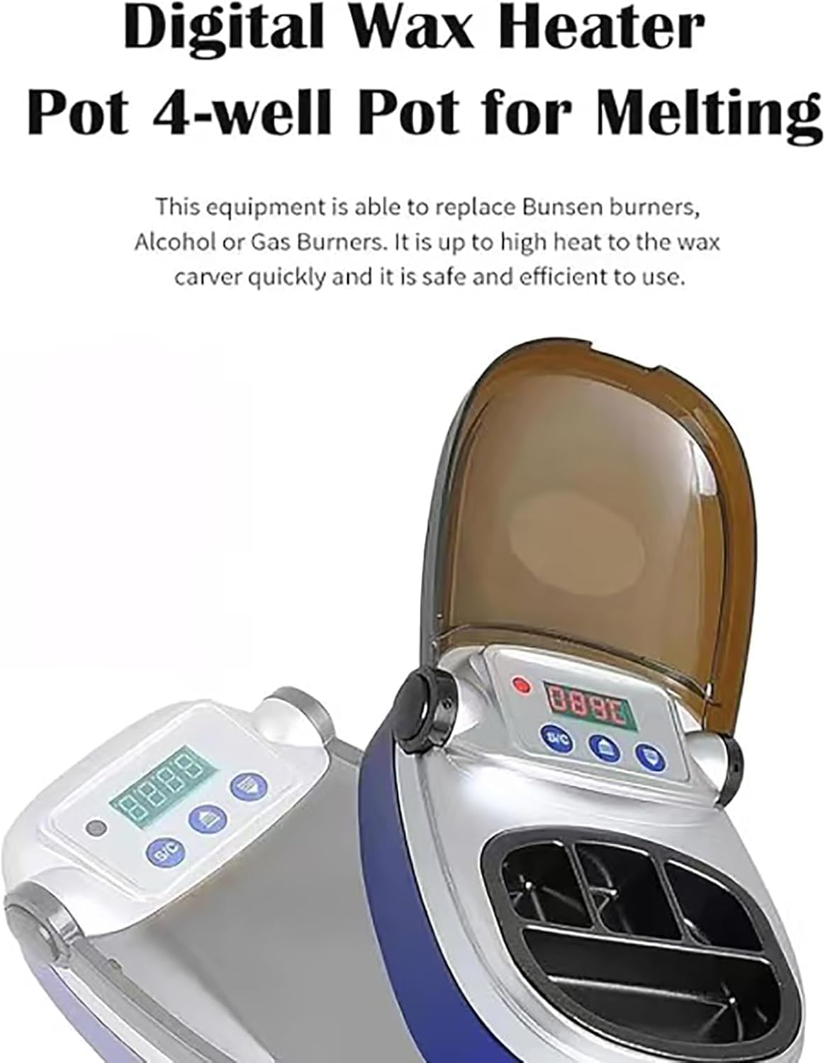 Dental Lab Digital Wax Heater，Wax Melter with Led Display, Adjustable Temperature 50°c-130°c(122℉-248℉), Multiple Vents & 360° Heating, for Dentists/Dental Technicians