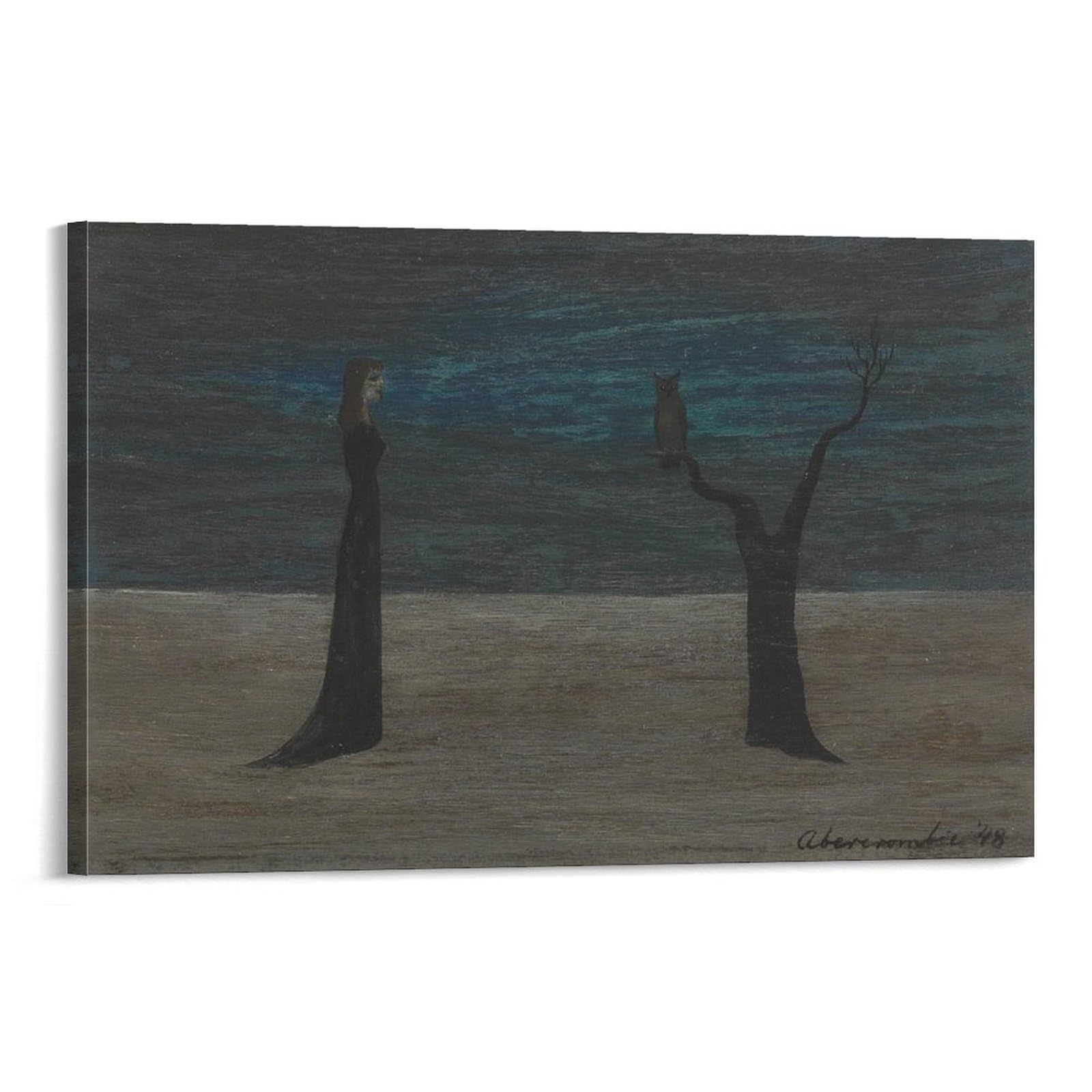 GERTRUDE ABERCROMBIE - Woman And Owl Posters Wall Art Painting Canvas Gift Living Room Prints Bedroom Decor Poster Artworks 16x24inch(40x60cm)