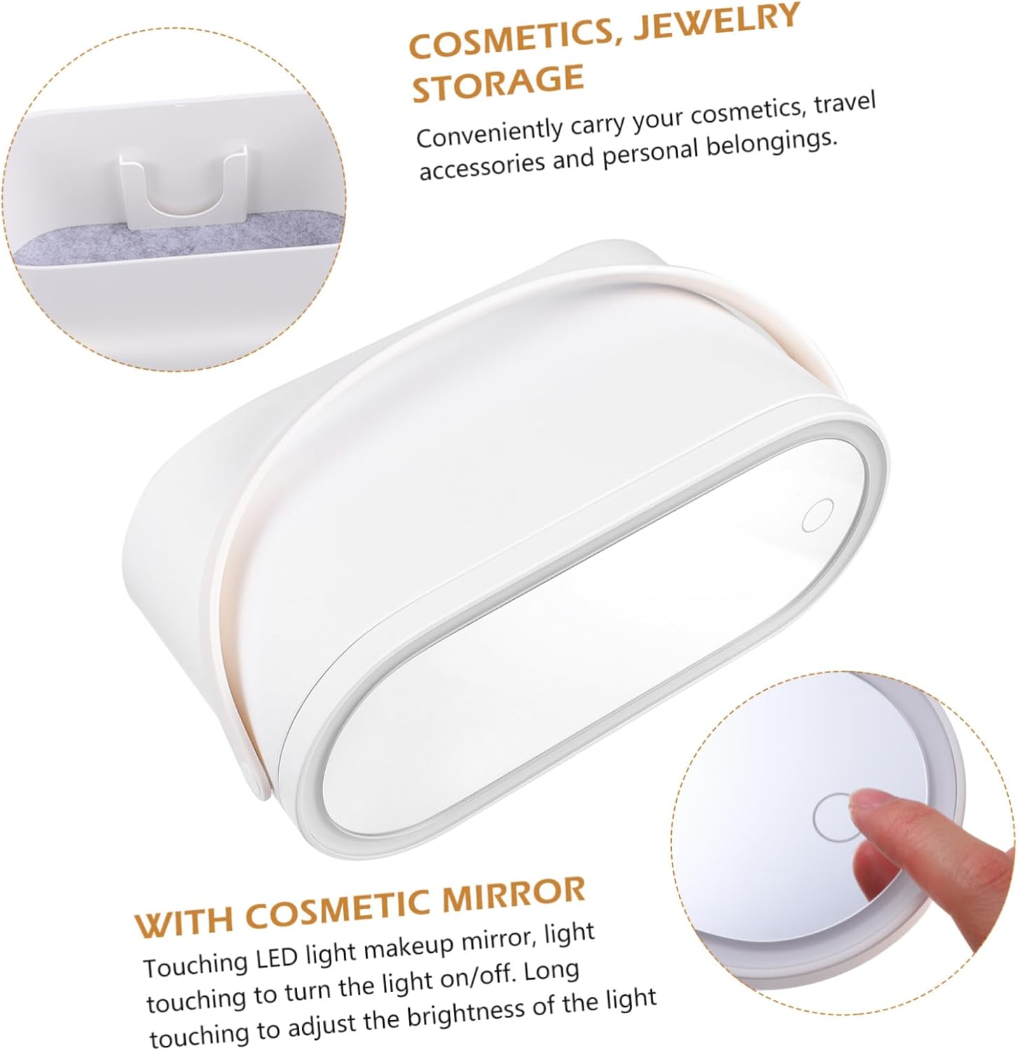 Multipurpose Led Lighted Makeup Mirror and Cosmetic Organizer Case Portable Travel Cosmetic Storage for Business Trips and Outdoor Activities Design