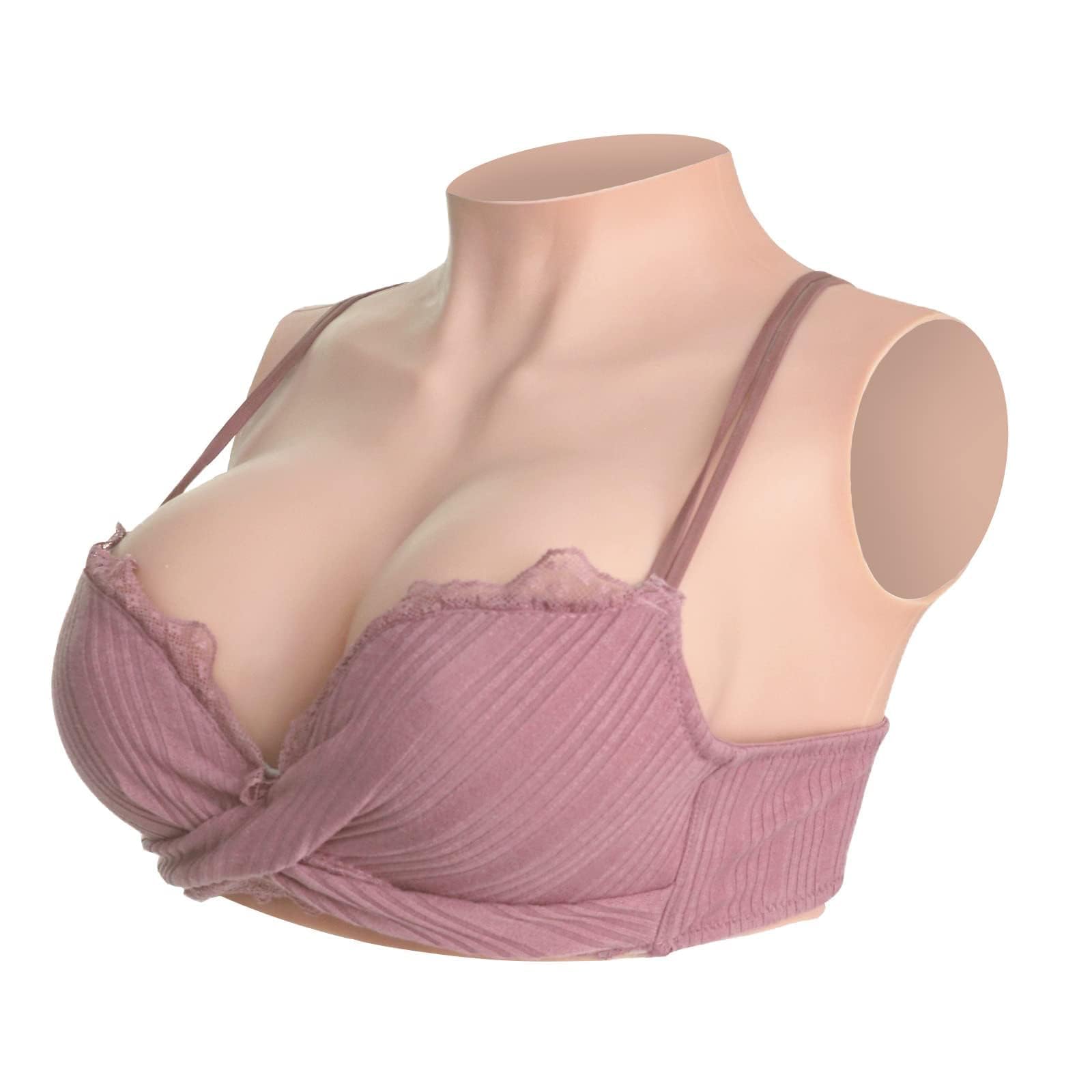 Cyomi Silicone Breast Forms,Fake Boobs, Silicone Breastplate, Fake Breasts, Breast Plate,Crossdresser Cosplay Drag Queen, Silicone Filling (Nude,E cup)