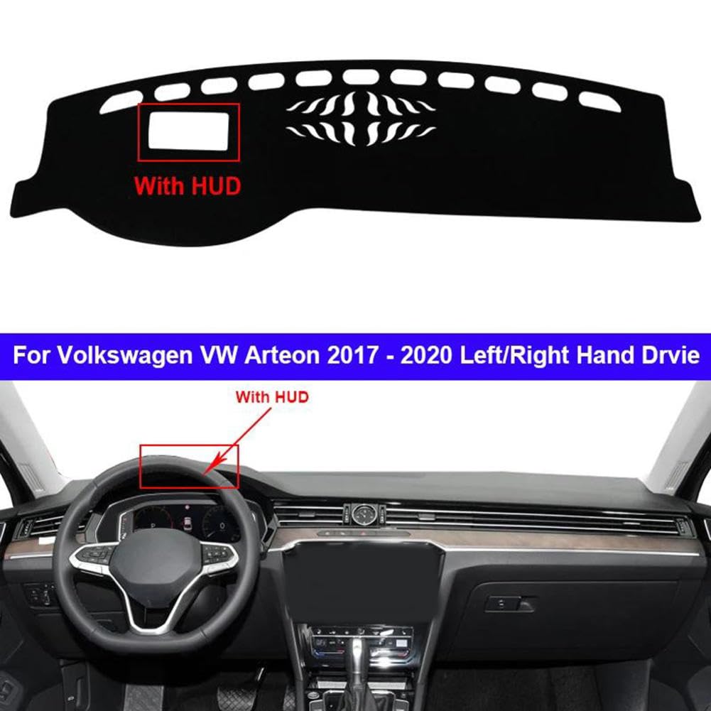 Cubierta del salpicadero del Coche Alfombra del salpicadero Alfombra Capa Sombrilla del salpicadero Salpicadero, para Volkswagen Arteon 2020 2019 2018 2017