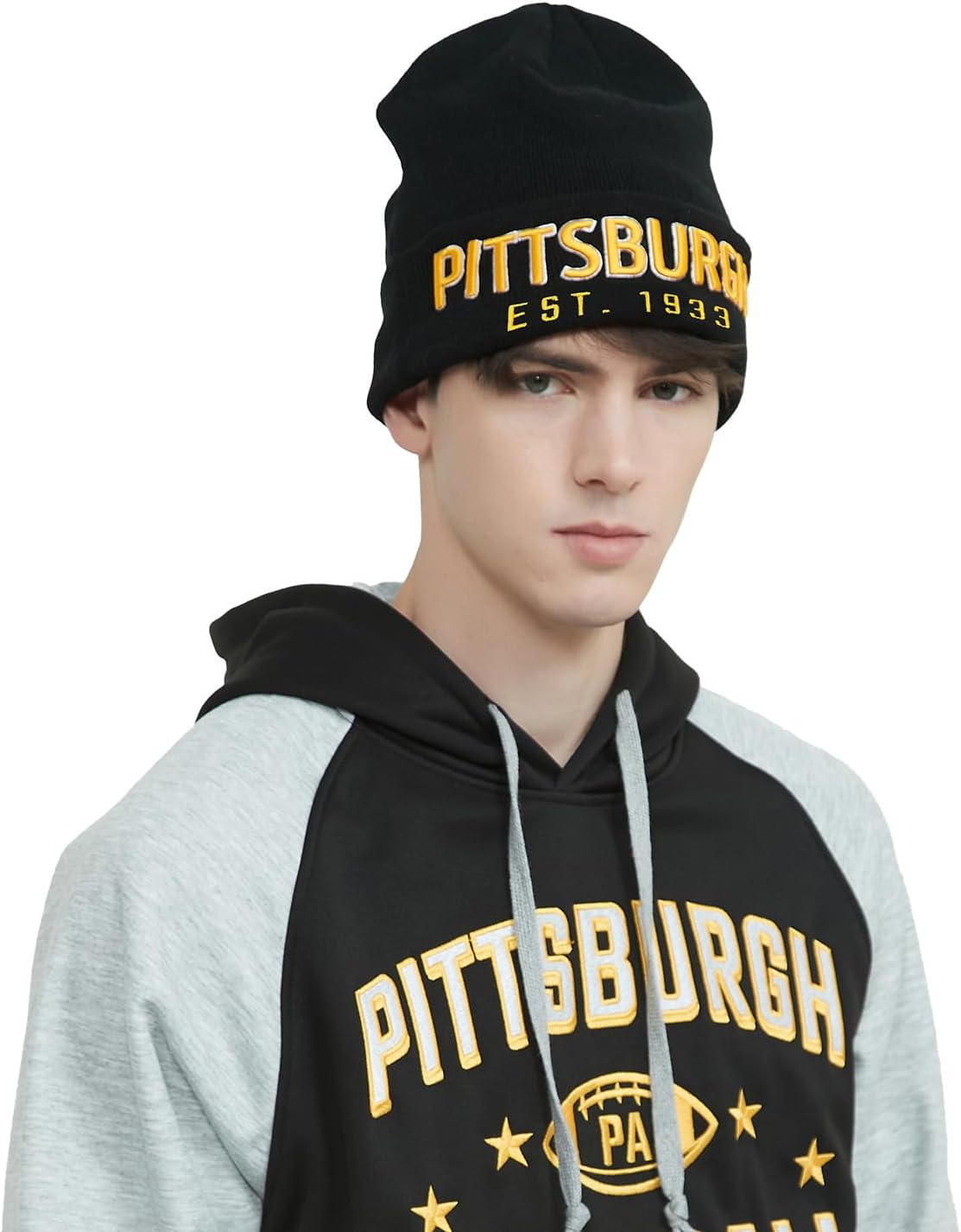 City Football Embroidery Classic Cuff Beanie Hat Cuffed Winter Hat Knit Toque Skull Cap - Image 5