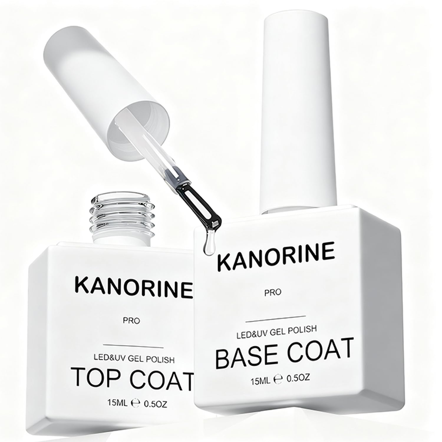 15ml Base e Top Coat smalto semipermanente unghie TPO-Free kit ，HEMA-Free,Smalto Gel Unghie UV，Smalti Semipermanenti per Unghie per Manicure 15ml x2
