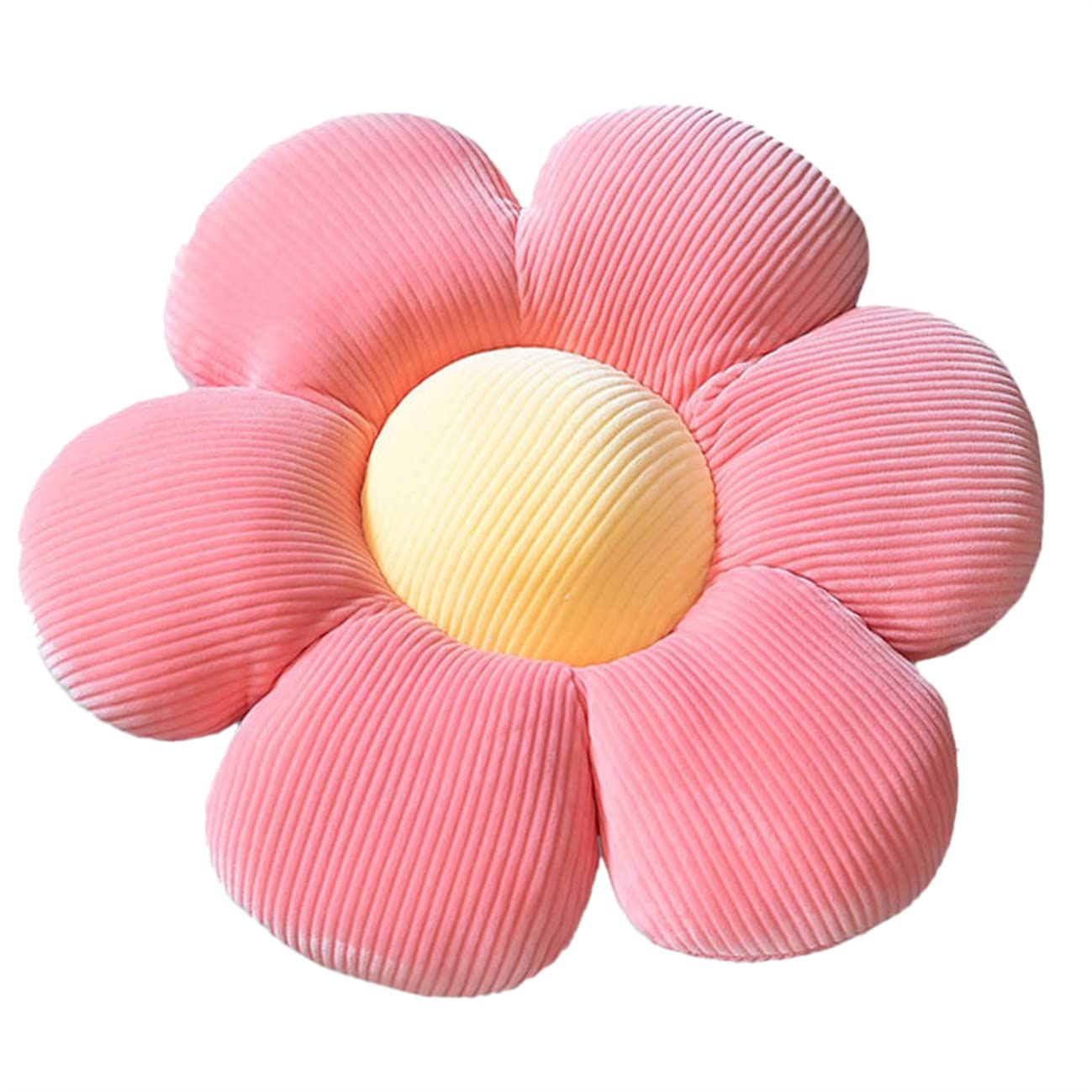 Flower-Shaped Cute Pillow, Flower Cushion, Reading Pillow and Leisure and Comfortable Pillow, Car Cushion (Pink/Yellow, 40cm*40cm)