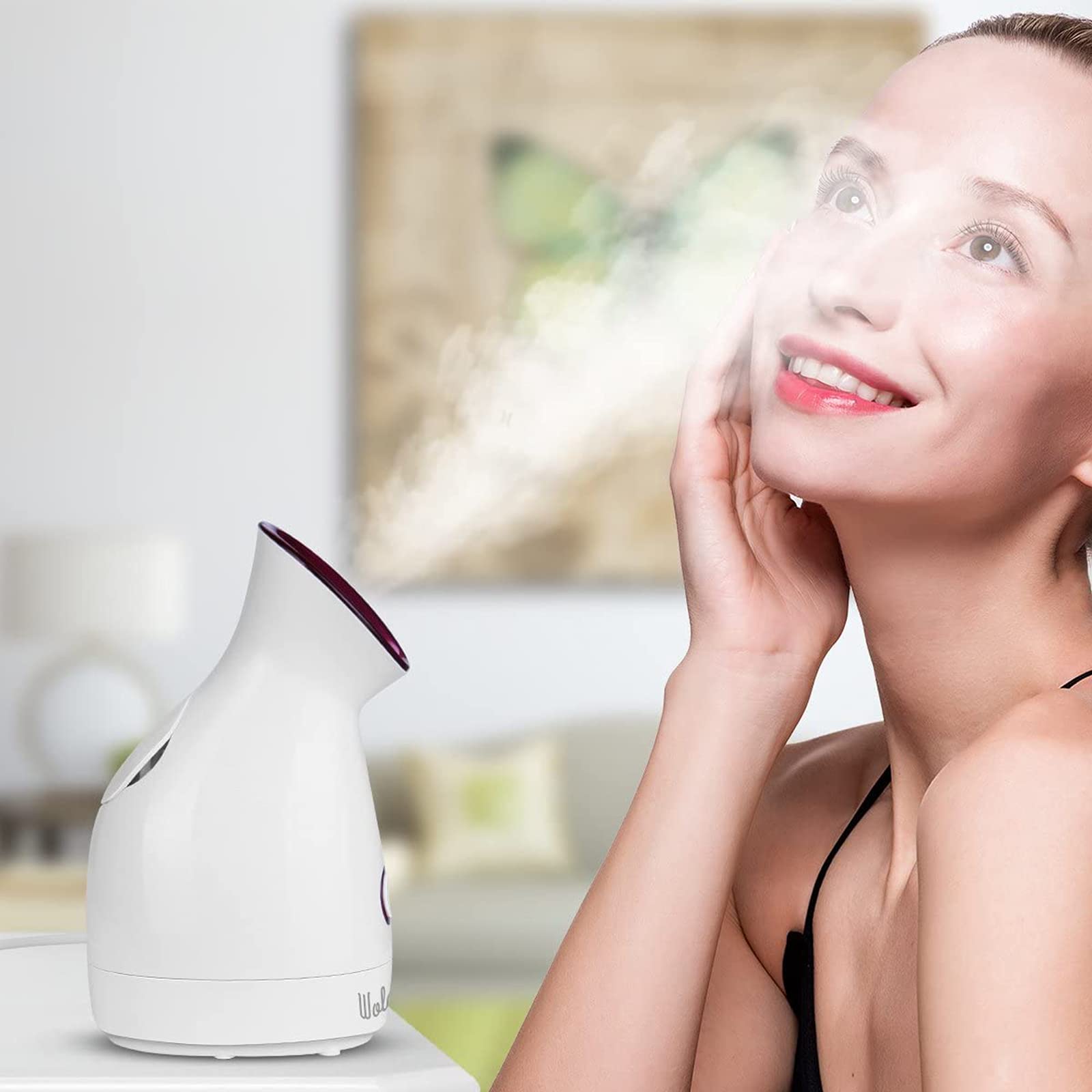 Susana Vaporizador Facial Térmico Blanco para Sauna y Spa, Spray Nano Ionic, Humidifier Steamer, Limpieza Profunda de Poros y Espinillas, Polipropileno, Hidratante
