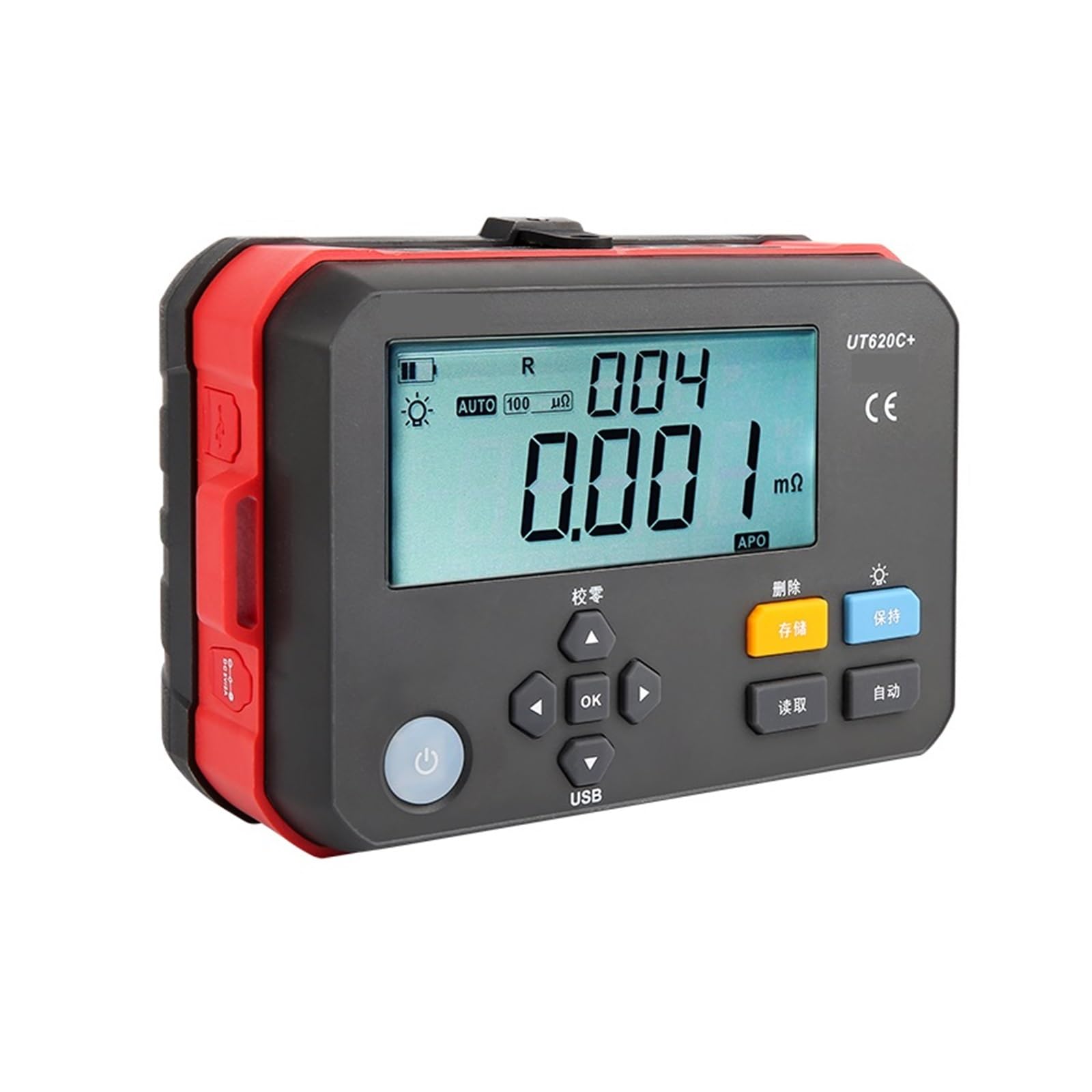Probador de Aislamiento, UT620C+Micro-ohmímetro/Medición De 4 Cables Comprobador Baja Resistencia CC/ohmímetro/Comunicación USB/Almacenamiento Datos