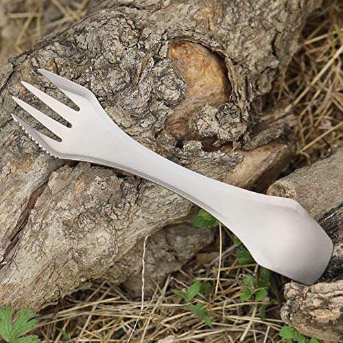 Atiap 3-In-1 Utensil Spoon Fork, 3 In 1 Titanium Spoon Fork, Multi Functional Utensil Tableware For Outdoor Camping Hiking Backpacking #TOP6