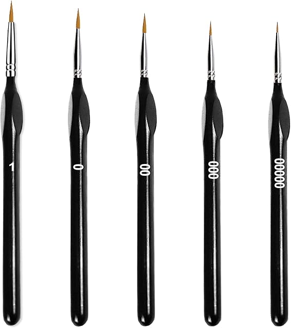 Fine Detail Paint Brushes Set, 5 Pcs Small Artist Paint Brush for Acrylic Watercolor Oil Painting