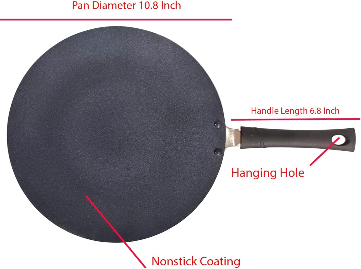 G & D Roti Pan Aluminum Non-stick Roti Griddle Tawa Chapati Tava Paratha Griddle Tawa Cooking Utensil Skillet Omelet Crepe Pancake Cutlet Cookware (275MM)