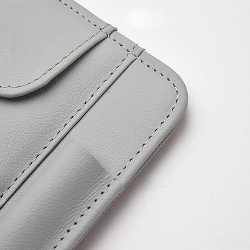 Miniatura 4 de Organizador gris para visera de automóvil pequeño con clip, soportes para lentes de sol para visera de automóvil de poliuretano, accesorios Negro x