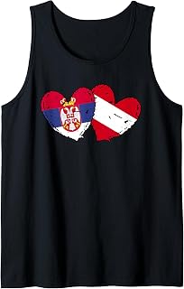Serbia Austria Heart Flag Serbian Austrian Heritage Tank Top