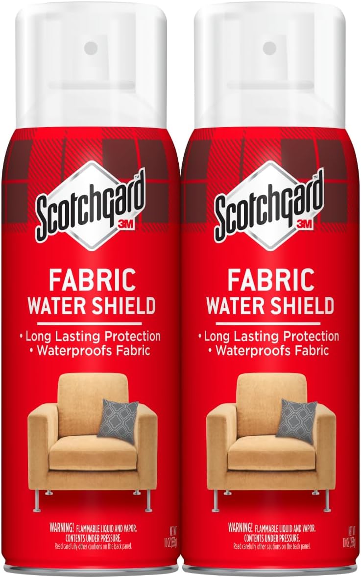 Fabric Water Shield, Water Repellent Spray for Spring and Summer Clothing and Household Upholstery Items, Long-Lasting Protection for Seasonal Fabric, Two 10 oz Cans