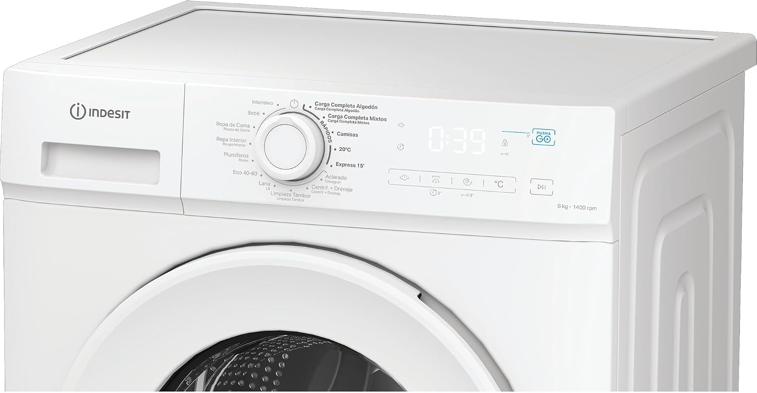 Close-up of the control panel of the Indesit IMA 864 MY TIME SPT washing machine