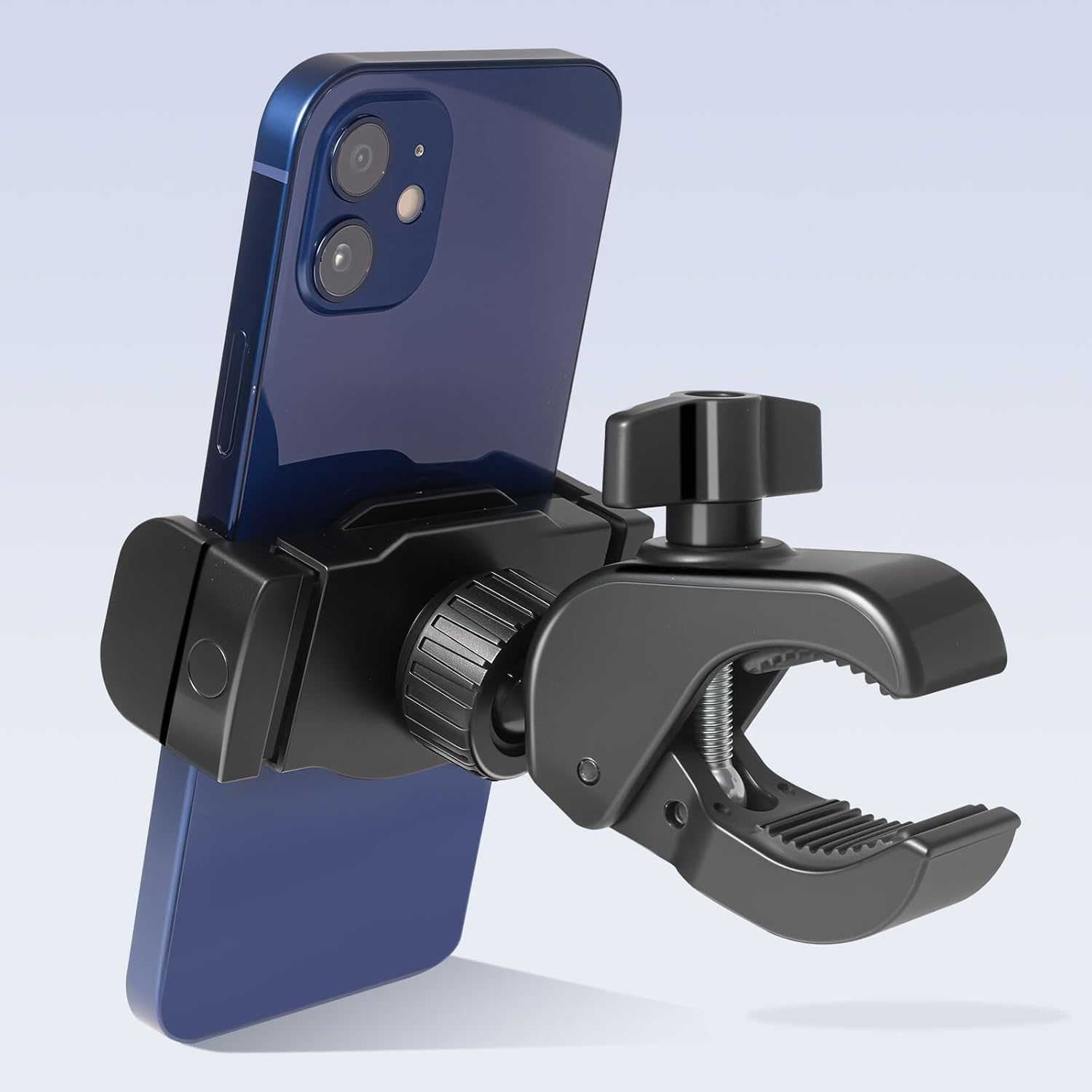 Kevenal Stroller Phone Holder - Shopping Cart Phone Holder - Stroller Phone Mount with Clamp, Non-Slip 360 Degree Shopping Cart Phone Mount, Stroller Mount for Baby, Fit for All Phone Types, Black