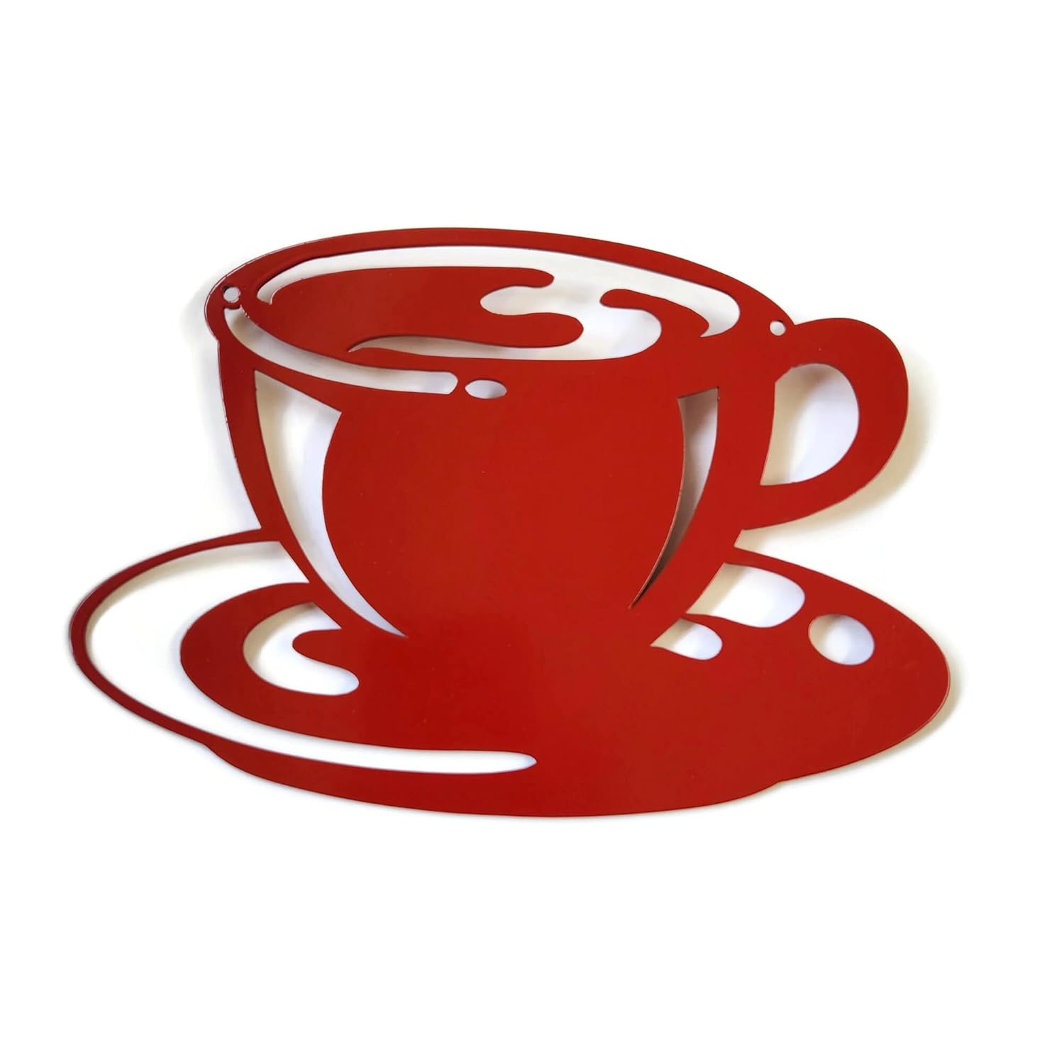 Coffee Cup Metal Wall Art Kitchen Decor Powder Coated Steel