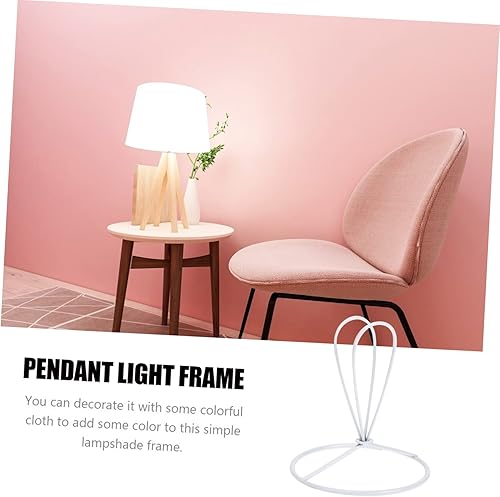 Miniatura 8 de Housoutil 4 unids soporte de lámpara abrazadera burbuja linterna colgante lámpara vintage marco redondo alambre lámpara sombra anillo lámpara